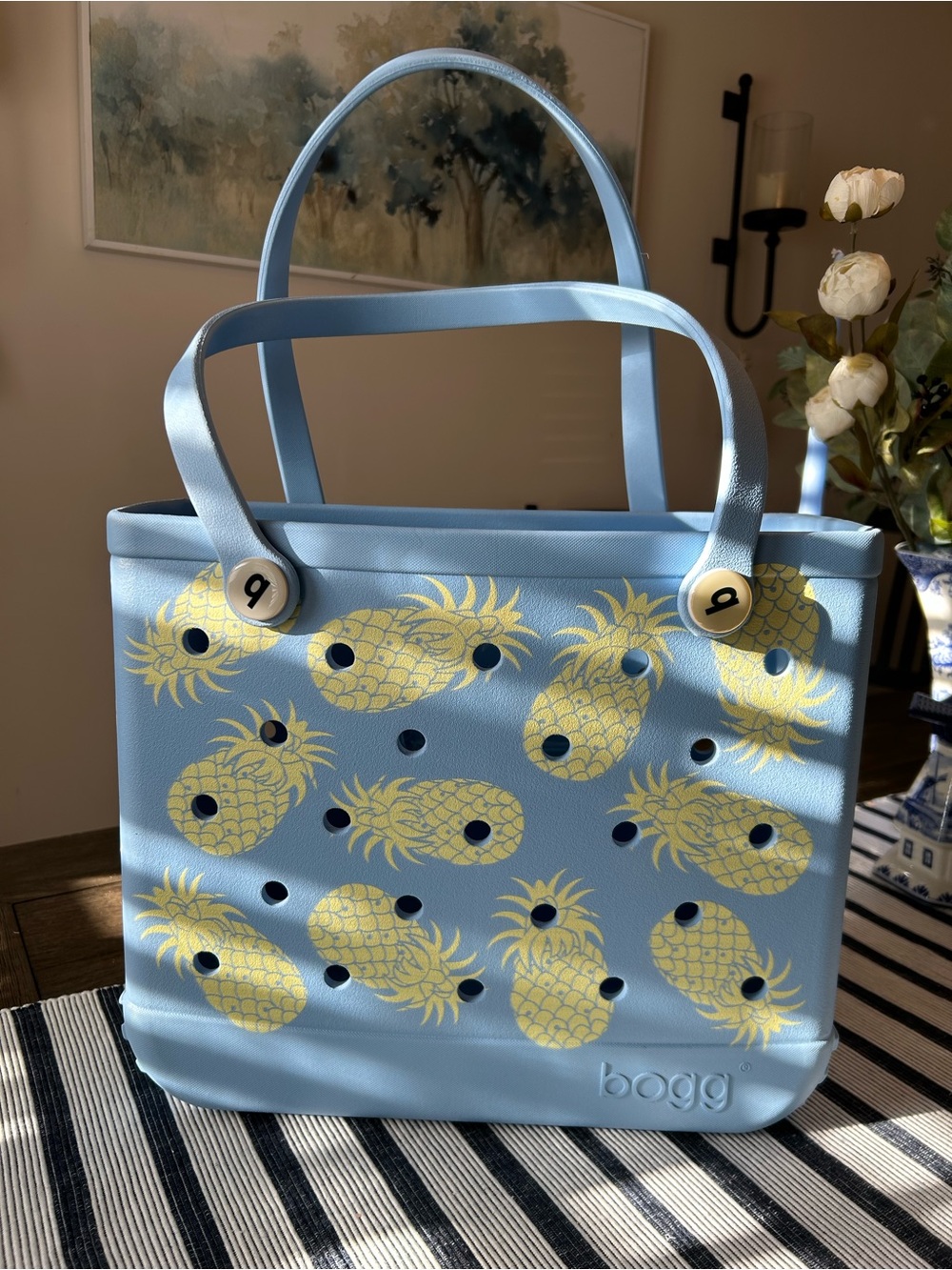 Medium Pineapple Design Bogg Tote Bag